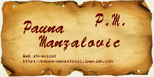 Pauna Manzalović vizit kartica